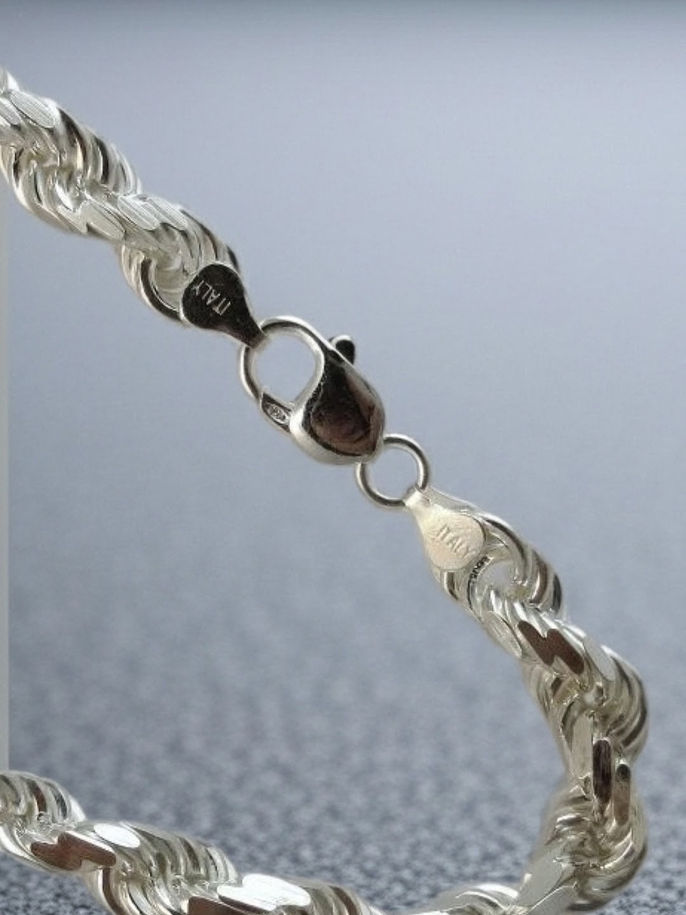 925 Sterling Rope Chain Necklace - Silver - Picture 3 of 4